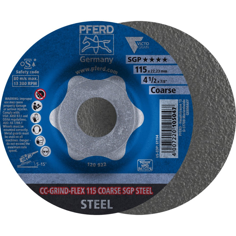 PFERD CC-GRIND-sliprondell CC-GRIND-FLEX 115 COARSE SGP STEEL