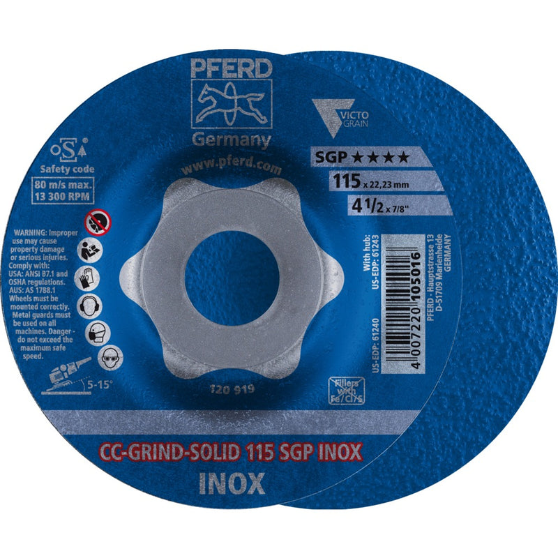 PFERD CC-GRIND-sliprondell CC-GRIND-SOLID 115 SGP INOX