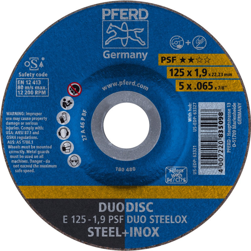 PFERD Navrondeller E 125-1,9 PSF DUO STEELOX