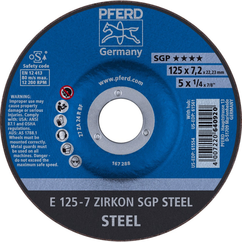 PFERD Navrondeller E 125-7 ZIRKON SGP STEEL