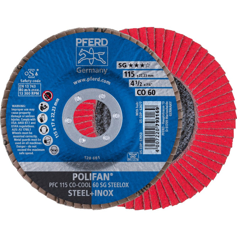 PFERD POLIFAN-lamellrondell PFC 115 CO-COOL 60 SG STEELOX