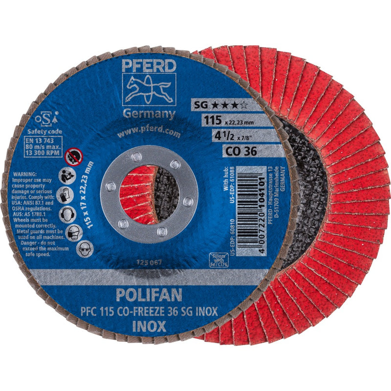 PFERD POLIFAN-lamellrondell PFC 115 CO-FREEZE 36 SG INOX