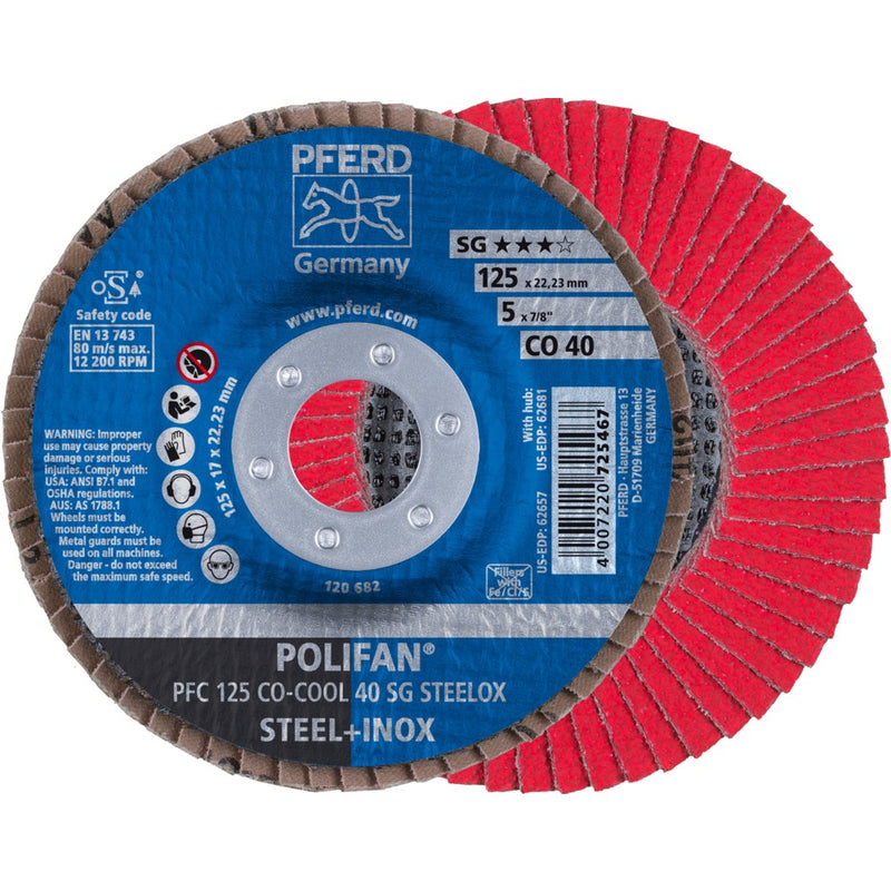 PFERD POLIFAN-lamellrondell PFC 125 CO-COOL 40 SG STEELOX