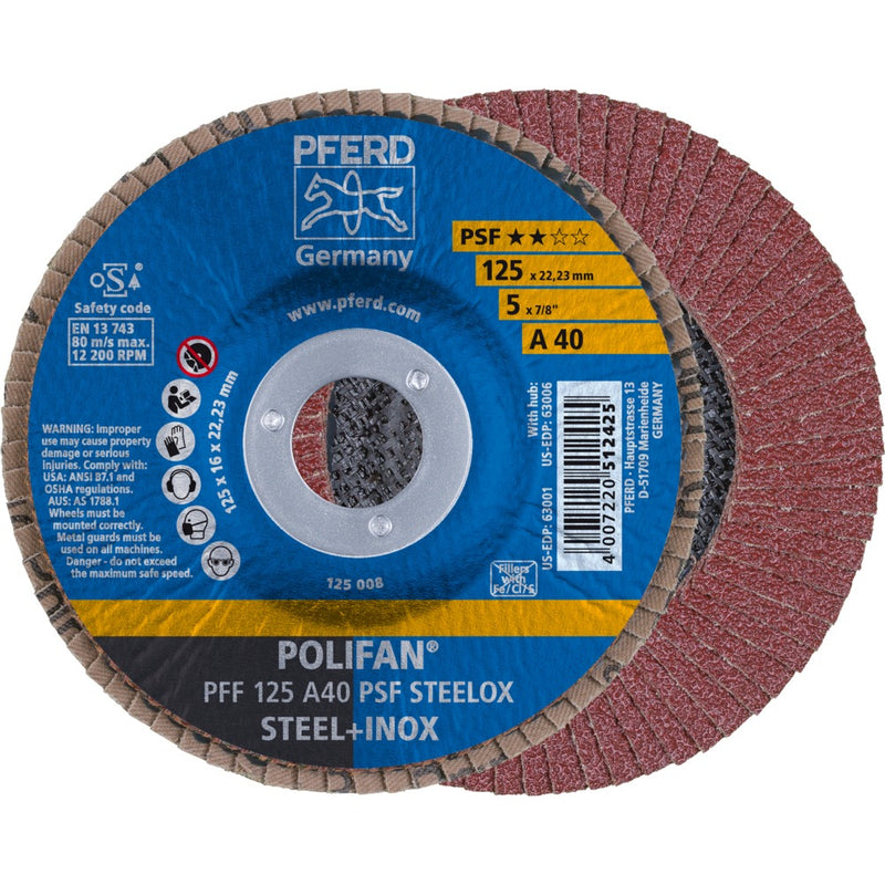 PFERD POLIFAN-lamellrondell PFF 125 A 40 PSF STEELOX